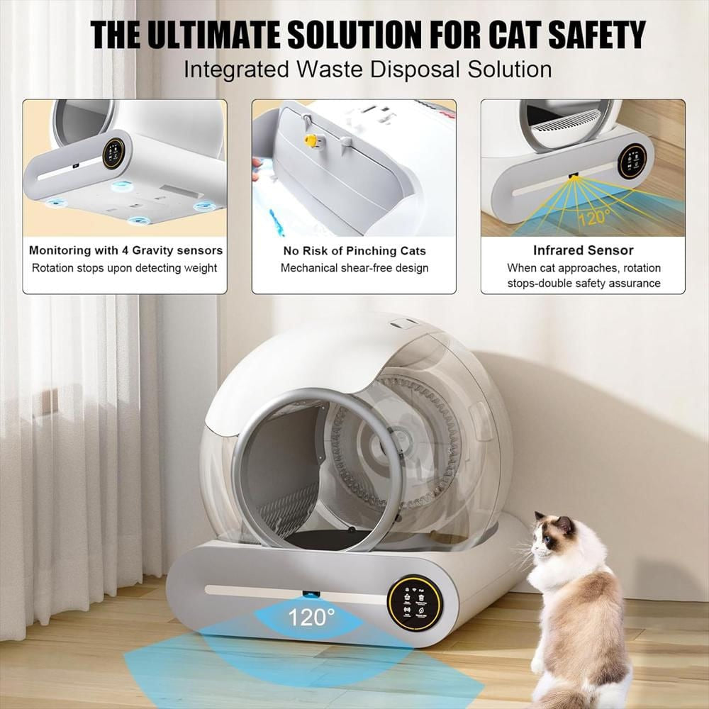 Arenero Automático para Gatos - Conexión Wifi / Control por App - Blanco
