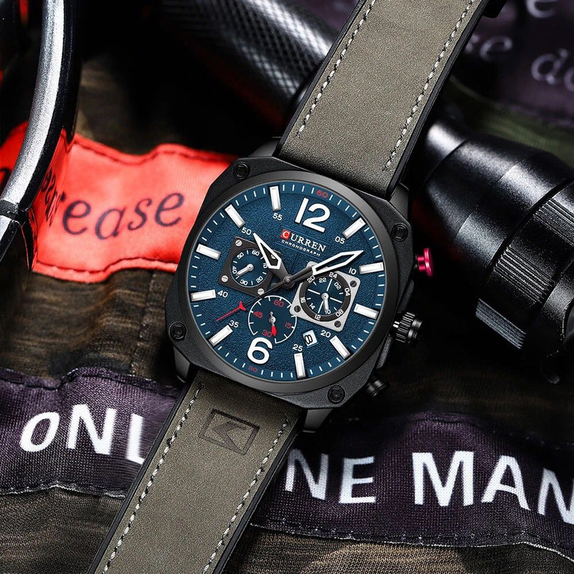 Reloj Curren 8398 Clásico Cuarzo Cafe